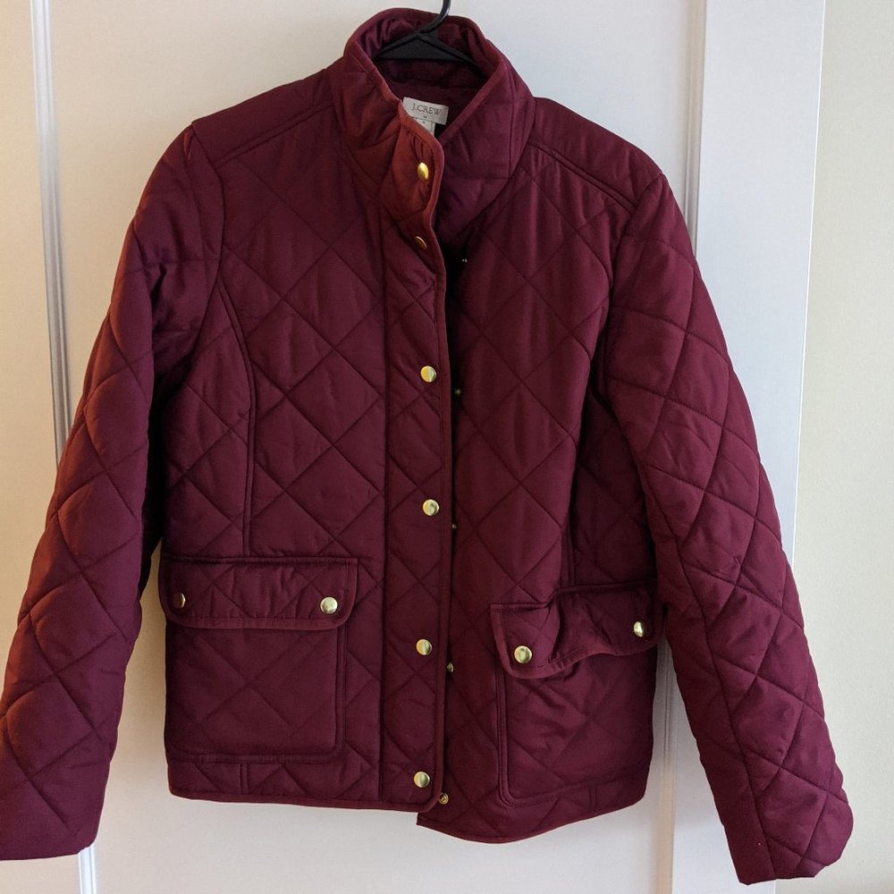 J Crew Red Puffy Jacket